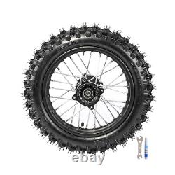 60/100-14 Front + Rear 80/100-12 Wheel Tires Rim for SSR Pit Bike KLX110 KX65