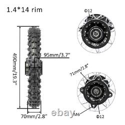 60/100-14 Front + Rear 80/100-12 Wheel Tires Rim for SSR Pit Bike KLX110 KX65