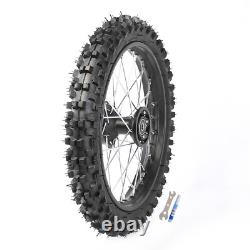 60/100-14 Front + Rear 80/100-12 Wheel Tires Rim for SSR Pit Bike KLX110 KX65