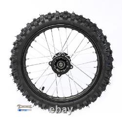 60/100-14 Front + Rear 80/100-12 Wheel Tires Rim for SSR Pit Bike KLX110 KX65