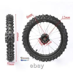 60/100-14 Front + Rear 80/100-12 Wheel Tires Rim for SSR Pit Bike KLX110 KX65