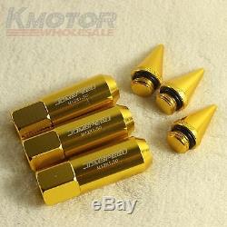 60mm Gold 20PCS M12X1.5 Cap Spiked Extended Tuner Aluminum Wheels Rims Lug Nuts