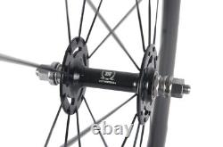 700C 50mm Track Bike Carbon Wheels 23mm Front+Rear Fixed Gear Carbon Wheelset
