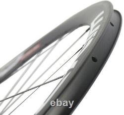 700C 60mm Front+Rear Carbon Wheels Road Bike Clincher Bicycle Carbon Wheelset UD