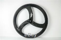 700C Bicycle Wheels Tri Spoke & Disc Wheel Carbon Wheelset Customized Road Wheel