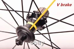 700C Bicycle Wheelset Alloy V/C Disc Brake Lap Brake Road Bike Wheel 30/40/50mm