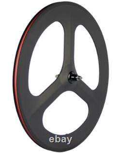 700C Front 70mm Tri Spoke Rear 88mm Fixed Gear Carbon Wheelset Track Bike Wheels