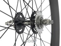 700C Front 70mm Tri Spoke Rear 88mm Fixed Gear Carbon Wheelset Track Bike Wheels