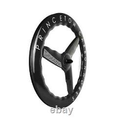 700C Road or Track Bicycle Wheels Carbon Front Wave 3 Spokes Rear Disc Wheelset