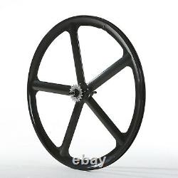 700c Fixed Gear 5-Spoke Mag Wheels Rims Set of Front & Rear Fixie Bike Clincher