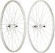 700c Silver Single Walled Freewheel Rim Brake Clincher Wheels Wheelset