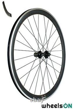 700c wheelsON Road Racing Bike Front Rear Wheels Set 8/9/10 Speed QR Black 40mm