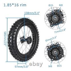 70/100-19 90/100-16 Disc Rotor 428 Chain Sprocket 15mm Axle 150cc 250cc PitBike