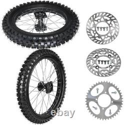 70/100-19 90/100-16 Wheel Set for 125-150cc Dirt Bike with Disc Rotors Sprocket