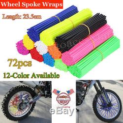 72x Universal Wheel Spoke Wraps Motorcycle Cover Pipe Skins For Kawasaki Suzuki