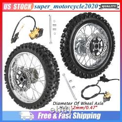 80/100-12 60/100-14 Front Rear Wheels Kit For Dirt Bike 110cc 125cc Apollo SSR