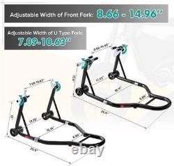 850LB Motorcycle Stand Front & Rear Wheel Lift Adjustable & Durable