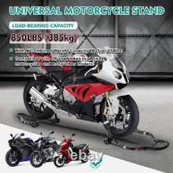 850LB Motorcycle Stand Front & Rear Wheel Lift Adjustable & Durable