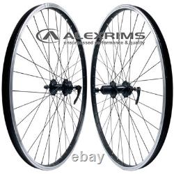 Alex DM18 27.5 Black 9x100 Front 10x135 Rear QR HG type Disc Rim Brake Wheels
