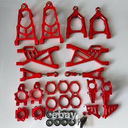 Alloy CNC Front + Rear Wheel hub carrier + suspension arm set for Baja 5b 5t 5sc