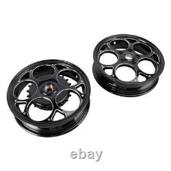 Aluminum 3.0 X 12 Wheel Rim Set Black For Vespa Sprint Primavera 50 125 150