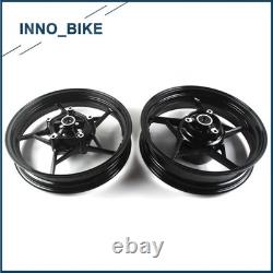 Arashi Glossy Black Tubeless Front Rear Wheels Rims For Ninja 400 Z400 2018-2023