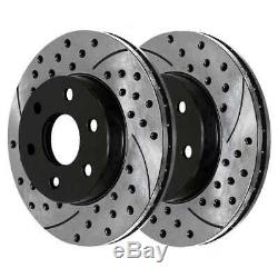 Auto Shack Front Rear Drilled Slotted Brake Rotor Bundle 6 Stud 4 Wheel Disc