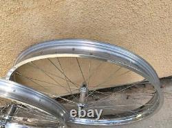 BICYCLE FAT WHEELSET 26 x 3.0 (63MM) x 36H COASTER BRAKE CHROME POLISHED BIKES