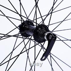 Bicycle Wheels Front and Rear Aluminum Metal 26in Silver Black Series 36H