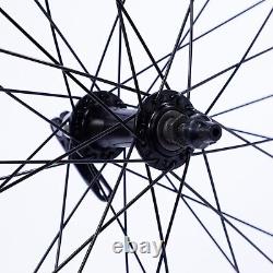 Bicycle Wheels Front and Rear Aluminum Metal 26in Silver Black Series 36H