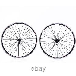 Bicycle Wheels Front and Rear Aluminum Metal 26in Silver Black Series 36H