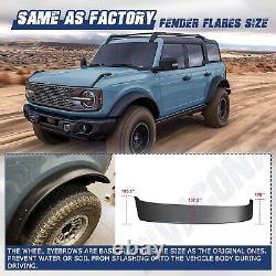 Black For 2021-2024 Ford Bronco Front Rear Fender Flares Wheel Steel Off-road