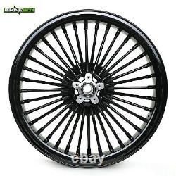 Black Front Rear Wheel Rim Set 21X3.5 & 16X3.5 For Harley Dyna Softail Touring