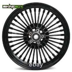 Black Front Rear Wheel Rim Set 21X3.5 & 16X3.5 For Harley Dyna Softail Touring