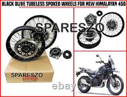 Black Olive Tubeless Spoked Wheels Fit For Royal Enfield Himalayan 450