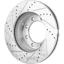 Brake Disc Set For 12-22 Ford F-250 Super Duty Front Rear Cross-drilled Slotted