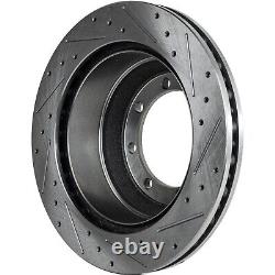 Brake Disc Set For 12-22 Ford F-250 Super Duty Front Rear Cross-drilled Slotted