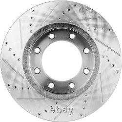 Brake Disc Set For 12-22 Ford F-250 Super Duty Front Rear Cross-drilled Slotted