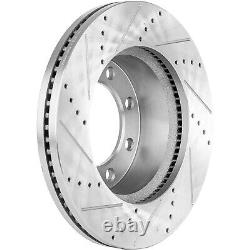 Brake Disc Set For 12-22 Ford F-250 Super Duty Front Rear Cross-drilled Slotted