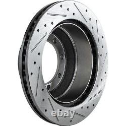 Brake Disc Set For 12-22 Ford F-250 Super Duty Front Rear Cross-drilled Slotted