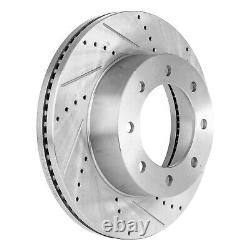 Brake Disc Set For 12-22 Ford F-250 Super Duty Front Rear Cross-drilled Slotted