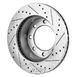Brake Disc Set For 2005-2012 Ford F-250 Super Duty Front Rear Cross-drilled 4WD