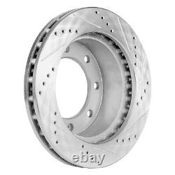 Brake Disc Set For 99-04 Ford F-250 Super Duty Front Rear Cross-drilled Slotted