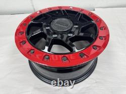 CAN AM MAVERICK R WHEEL FRONT OR REAR 16x7 BLACK/RED BEADLOCK 1 MILES 2025 (1)