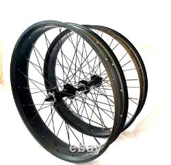 CDH 26x 4 Fat Tire Bike Rim Bicycle Wheel Set Heavy Duty 12 G Spoke Wheel Black