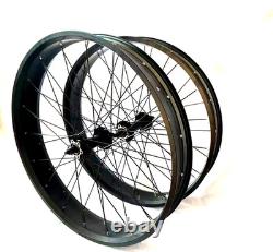 CDH 26x 4 Fat Tire Bike Rim Bicycle Wheel Set Heavy Duty 12 G Spoke Wheel Black