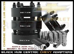 CHEVY SILVERADO 6x5.5 2 THICK BLACK HUB CENTRIC WHEEL SPACERS + LUG NUTS