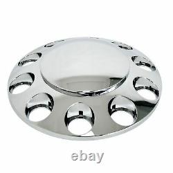 COMPLETE 33mm Lug Chrome Hub Cover Semi Truck Wheel Kit Axle Cover Front & Rear