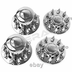 Chrome 19.5 Front+Rear Wheel Center Hub Cap 10 Lug Axle for 05-11 Dodge RAM