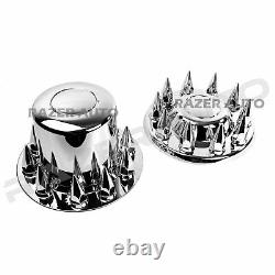 Chrome 19.5 Front+Rear Wheel Center Hub Cap 10 Lug Axle for 05-11 Dodge RAM